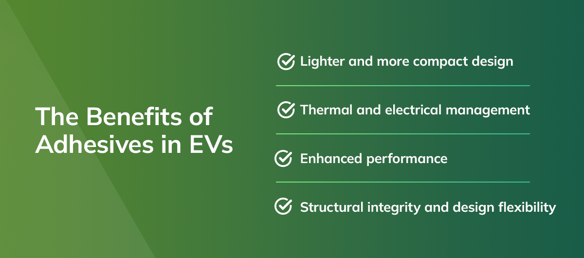 The Benefits of Adhesives in EVs graphic